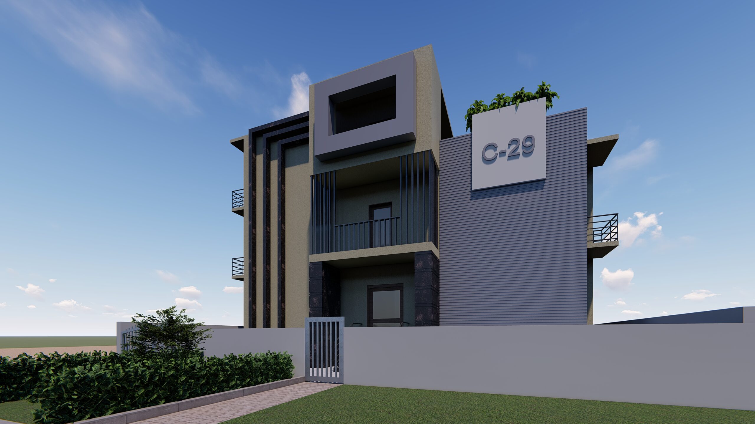 3D Exterior view C - 29 KP III - NARENDRA BHATI Greater Noida Residential House